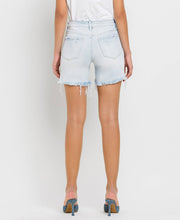 Appreciation Mid Rise Distressed Stretch Vervet Shorts