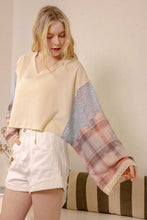 Multi Peace Sign Patchwork Mello Top