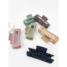 Matte Embossed Cut Out Rectangle Hair Clips: MIX COLOR / ONE(12)