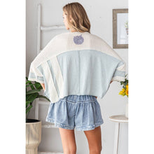 Light Blue Washed 3D Flower Boxy Knit Oli&Hali Top