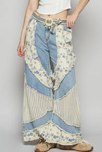 Denim Floral print crochet contrast casual POL jeans
