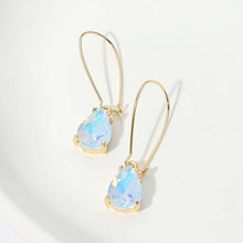 Taupe Teardrop Stone Cushion Dangle Earrings