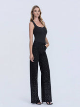 Black High Rise Rhinestone Embellished Wide Leg Flying Monkey Jeans