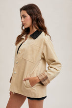 Beige Corduroy Button Down Barn Coat