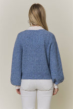 CONTRAST SCALLOP TRIM SWEATER CARDIGAN Latte