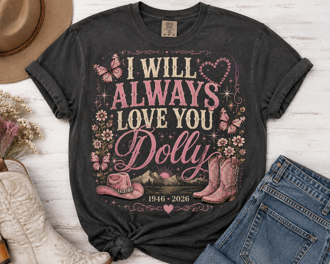 Heather Graphite I Will Always Love You Dolly Tee