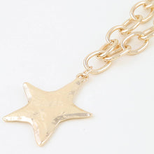 Gold Hammered Star Chain Necklace