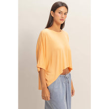 Apricot Relaxed High-Low Batwing Sleeve Top