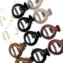 12pk Round Gloosy Hair Open Barrette Clip