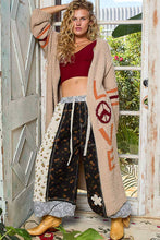 Mocha Cake LOVE letter printed peace solid Berber POL sweater cardigan
