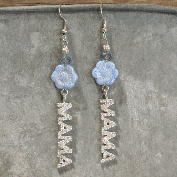 The Skies Are Blue Mama Sparkling Dangle Drop Earrings