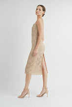 Nude Corset Lace Bustier Midi Dress