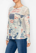 Sparkly mesh top with red white and blue