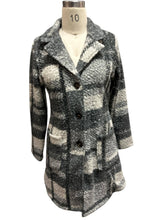 Grey Three Button Plaid Jacket