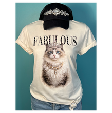 Natural Felina Fabulous Glam Cat Rhinestone Graphic Tee