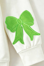 White Christmas application top and multi color stripe bottom
