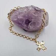 Hammered Cross Front Toggle Necklace