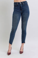 Dark High Waist Tummy Control Step Hem Skinny Judy Blue Jeans