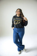 Black Purdue Starlite Sequin Cropped Longsleeve