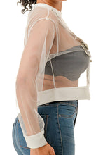 White See Through Floral Blouse