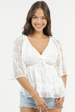 Ivory Lace twist Front Blouse