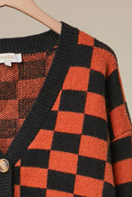 Black Multi Checkerboard Halloween Cardigan