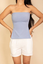 Cloud Strapless Ribbed Side-Slit Flare Top