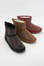 [BEST SELLER] PRESLEY Rhinestone Embellished Cozy Mini Boots: BURGUNDY / A12