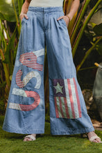 Chambray Vintage Washed American Flag Bibi Pants 5/19/25 9889