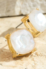 Silver Acrylic Stud Earrings