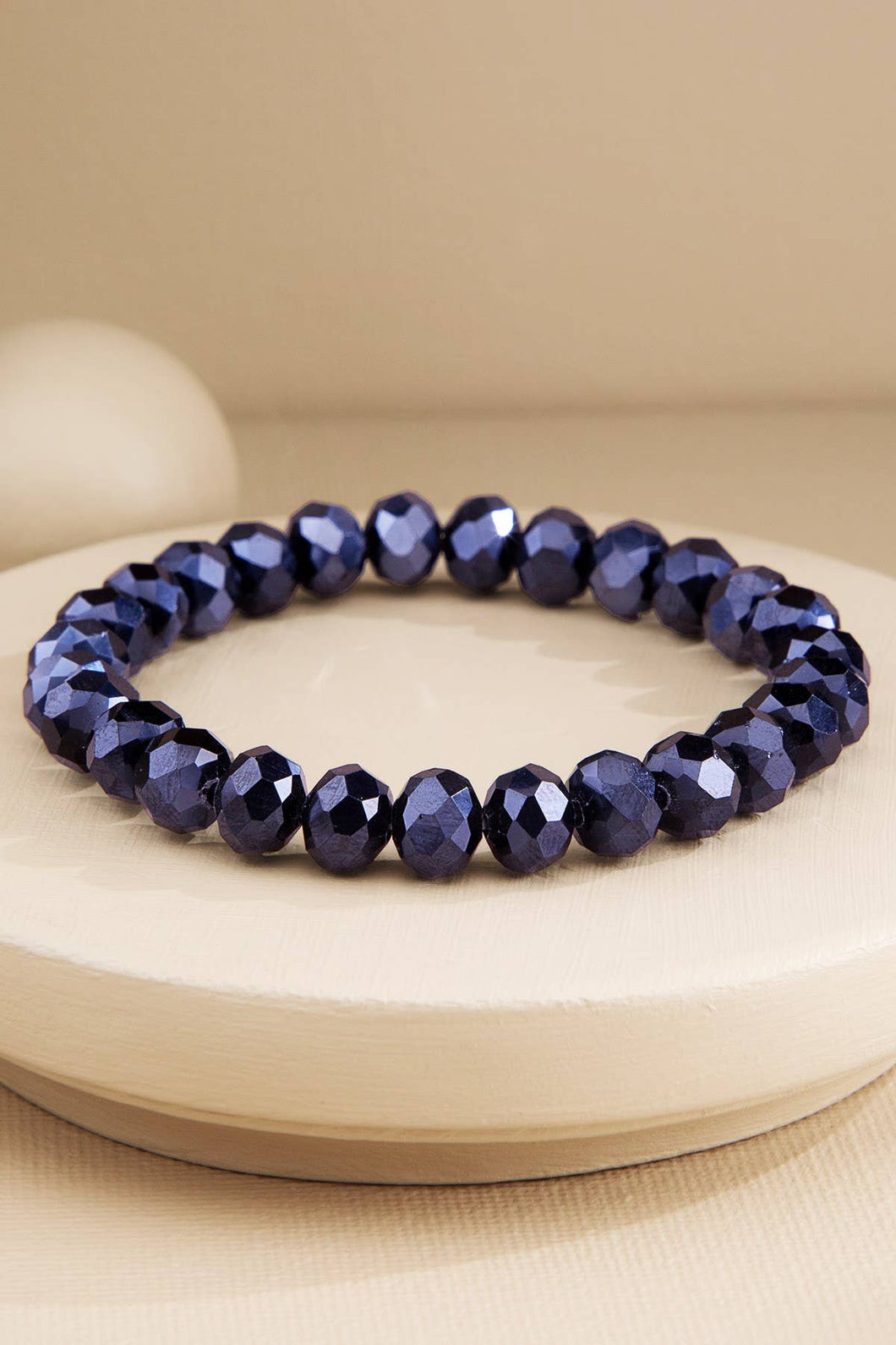Sapphire Quartz Glass Beaded Bracelet