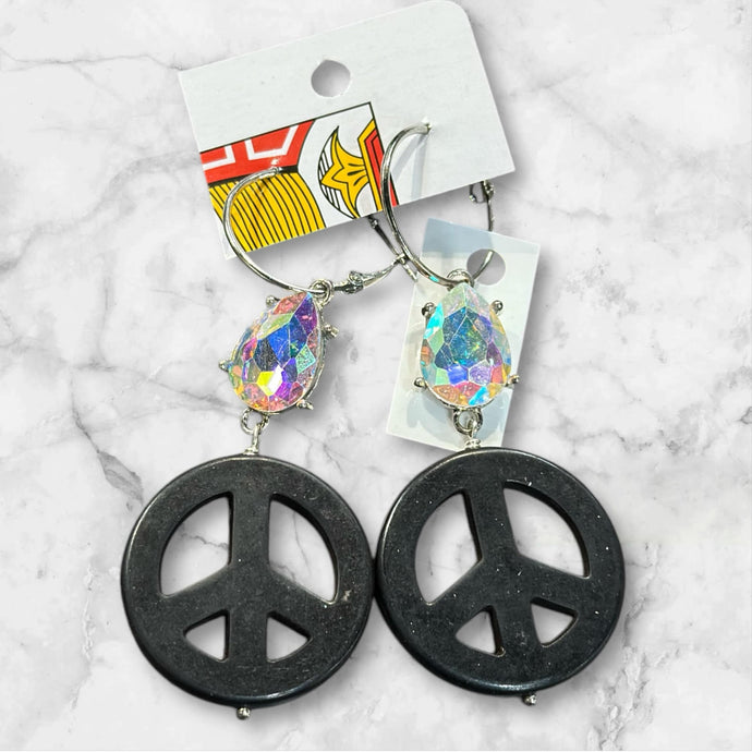 Black Earrings-peace