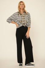 Honey Gold Colorblock Plaid Oversize Buttoned Pocket Shirt