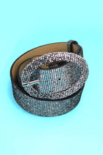 Silver Faux Leather Glitter Belt