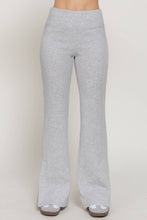 Heather Grey Flare Soft Modal Scuba Pants with Waistband & Bottom Slits