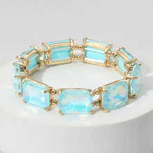 Multi Emerald Cut Stone Stretch Evening Bracelet