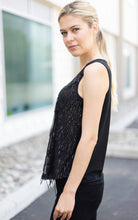 Black W.A.Y Sequin Fringe Tank Top