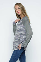 Grey Camo Knit Baseball Tee
