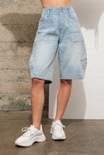 Cargo Denim Knee Length Shorts LT WASH