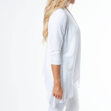 Diana White Short Stretch Denim 3/4 Sleeve Cardigan