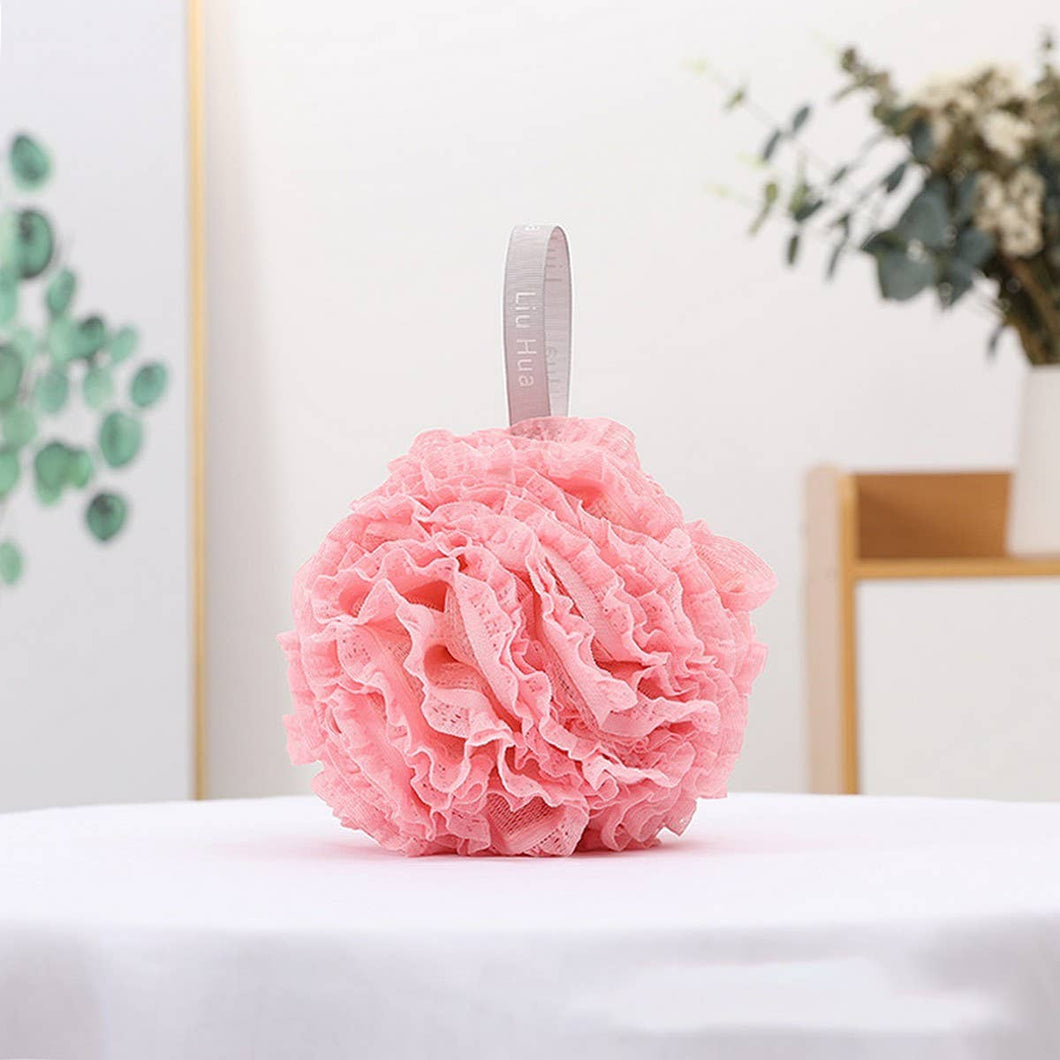 Pink Large Lace Bath Puff