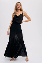 Black Versatile Mesh Maxi Skirt