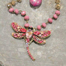 Silent Whispers Dragonfly Bling Shades Of Pink Layered Necklace