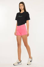 Neon Pink High Rise Denim Kancan Shorts