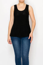 Black Shimmery Essential Sleeveless Lurex Tank
