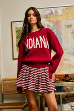 Crimson Cream Indiana Intarsia Knit Sweater