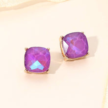 Multi Square Cushion Stud Earrings