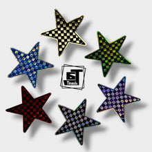 Metallic Checkered Stars....Cap Patches