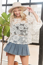 White Bell Sleeve Crochet Top