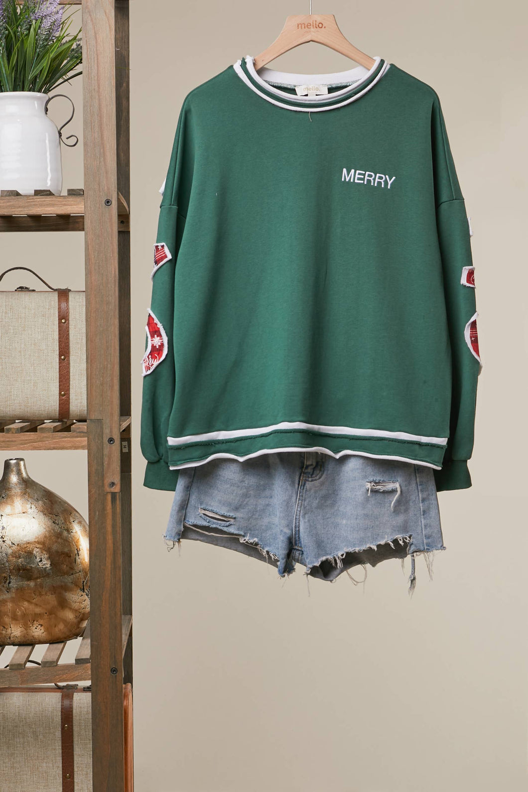 Hunter Green Christmas Back Lettering Sweatshirt